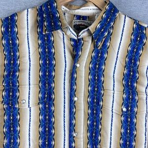 Cumberland Outfitters Western Shirt Men XL‎ Striped Aztec Pearl Snap Cowboy